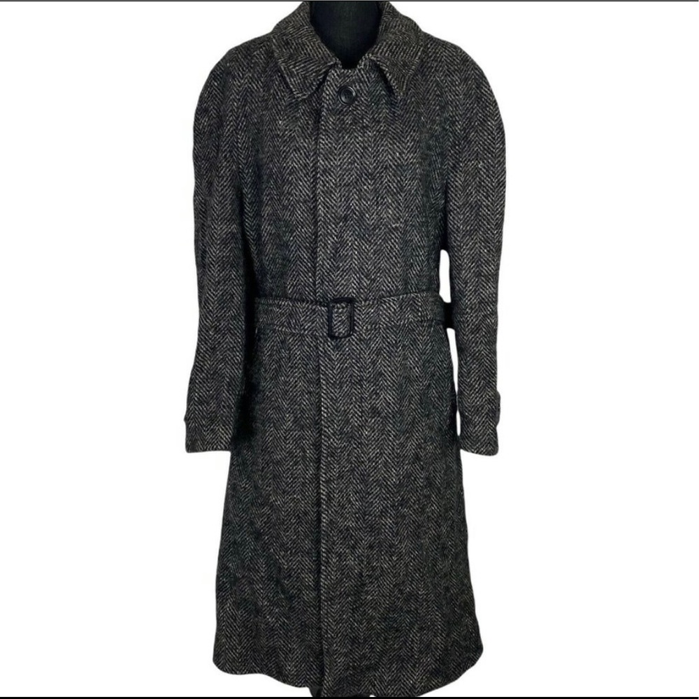 Herringbone Wool Burberry Trench Coat